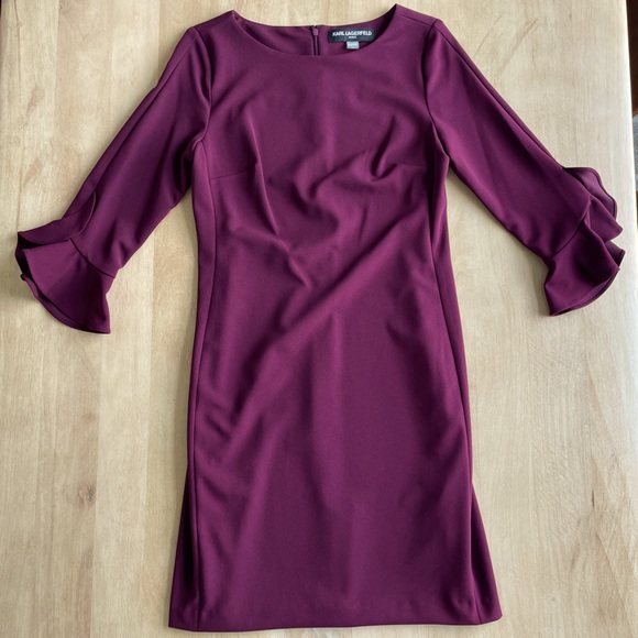 Ruffle-Cuff Sheath Dress - Picture 3 of 8